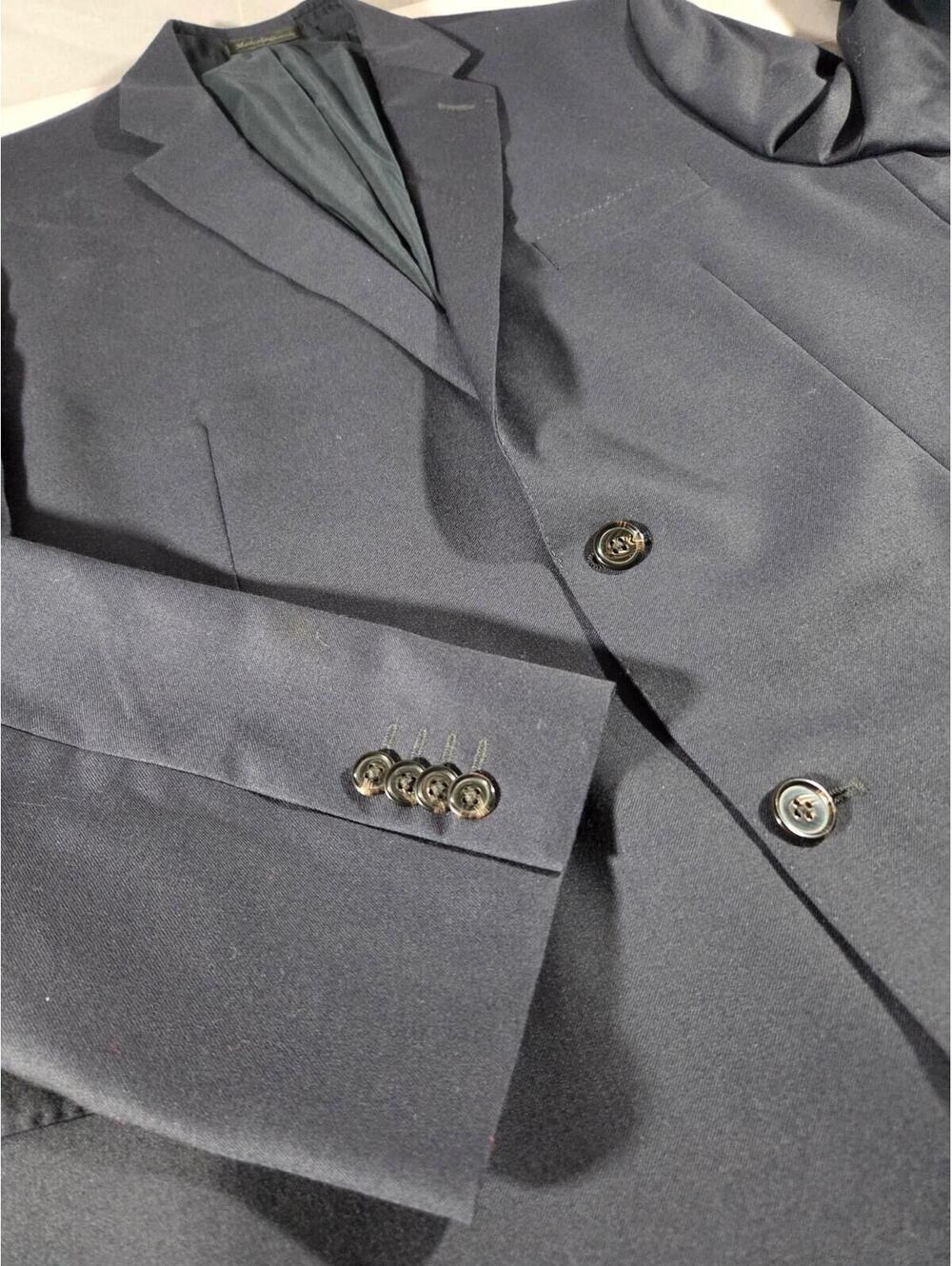 Lauren Ralph Lauren Blazer Mens 46R Navy Slim Fit 100% Wool Sport Coat